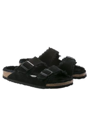BIRKENSTOCK Arizona Shearling Suede Leather Black- New S24 Collection